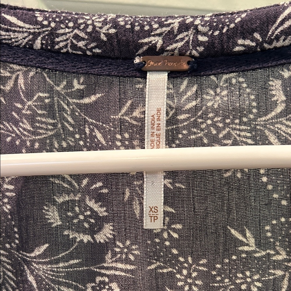 Free People Navy Floral/Batik Tunic